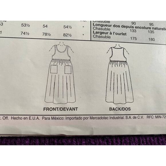 McCalls sewing pattern 9435 dress jumper patch pockets sz 4 6 8 10 12 14 - Picture 6 of 6